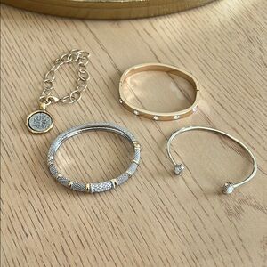 Elegant Gold and Silver Bracelet Set